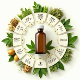 Herbal ingredients wheel showing traditional Unani medicines