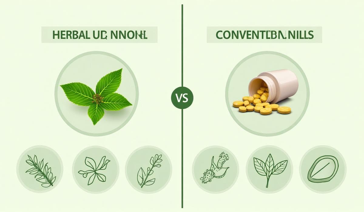 Comparison between herbal and conventional treatment